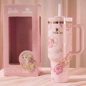 Barbie Stanley Just Peachy 40 oz Quencher ‘80’s Peaches ‘n Cream.